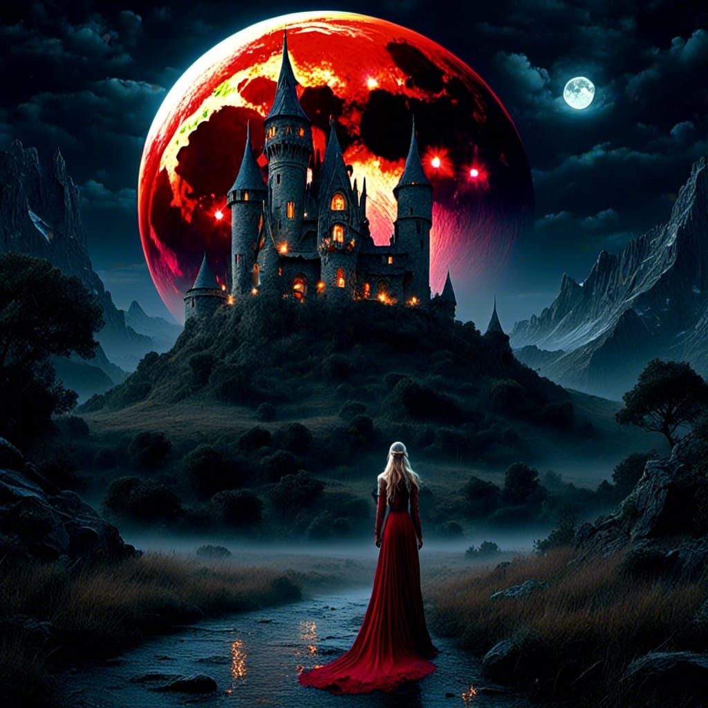 Galadriel, Elf Queen, Under Red Moon