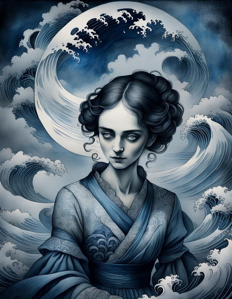 Romantic Gothic Portrait with Edgar Allan Poe Theme