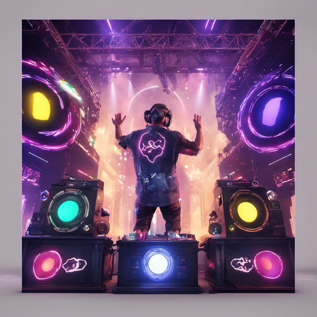 Epic 3D Rave Scene in City Center