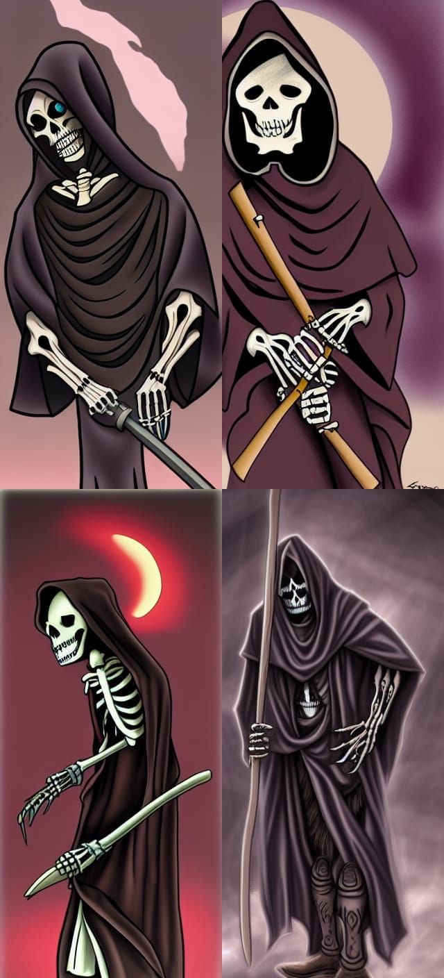 Depressed Reaper Tattoo in Traditional Style