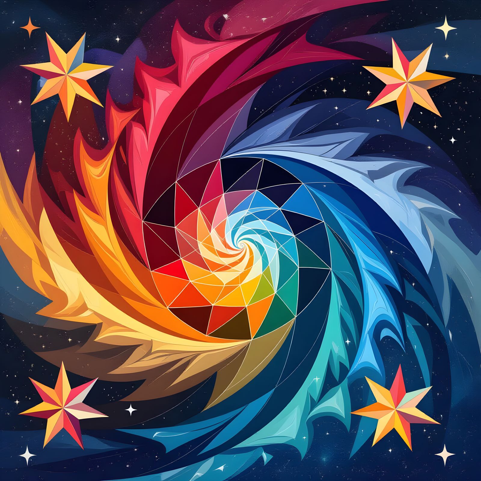 Vibrant Swirling Vortex Against Cosmic Backdrop in Van Gogh ...