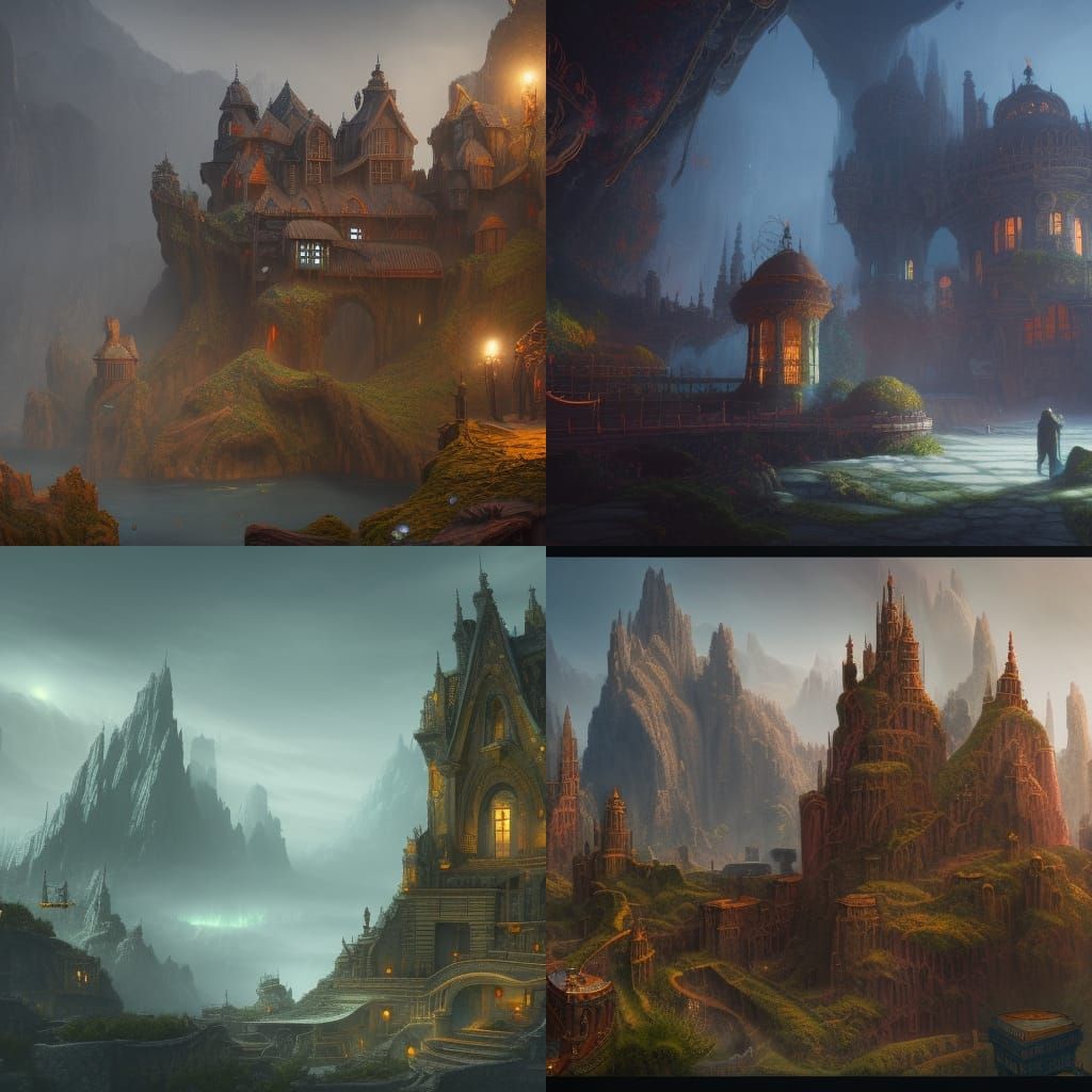 People in House: Detailed Fantasy Concept Art