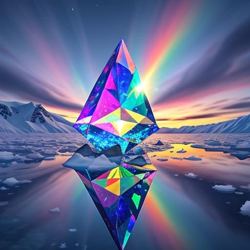 Prismatic Crystal Shines in Arctic Landscape