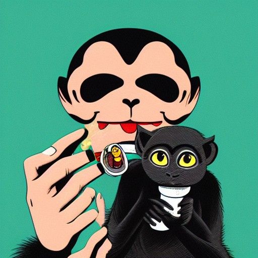 Monkey and Cat: A Whimsical Moment