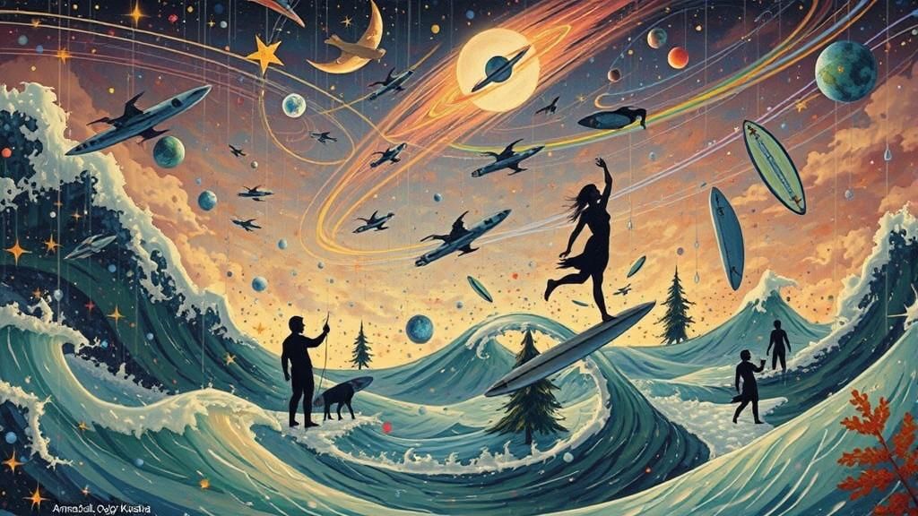Cosmic Surfer: Celestial Objects in Bizarre Dance