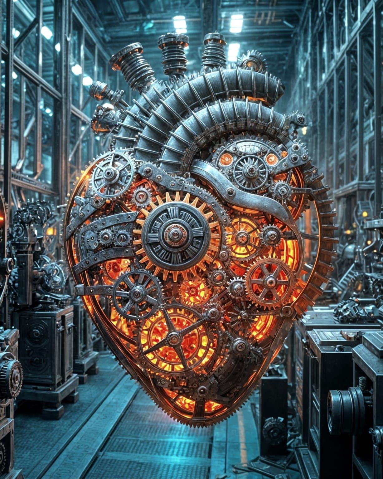 A lonely ardent mechanical heart