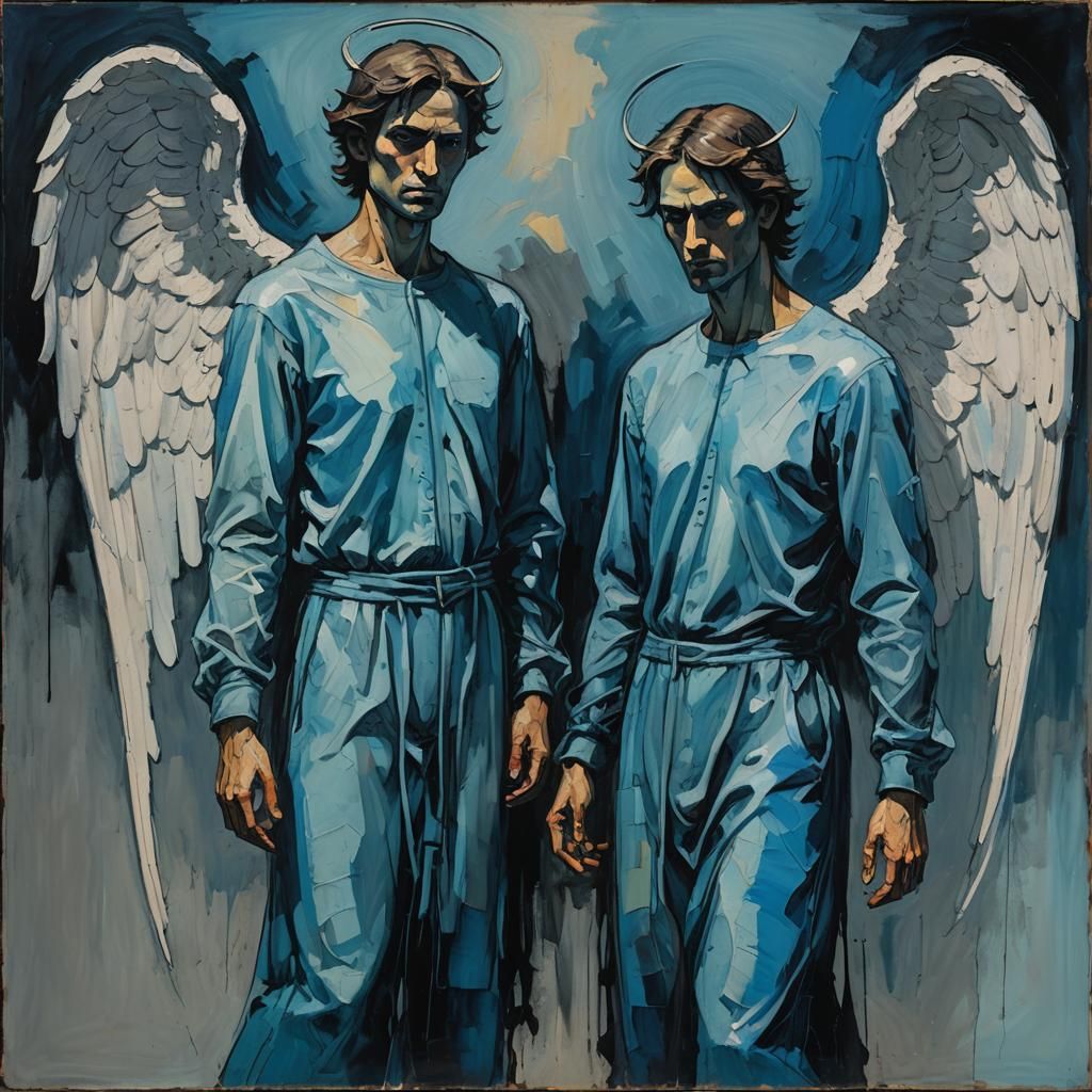 Angel & Demon Conscience Duality   altar piece by Egon Schie...