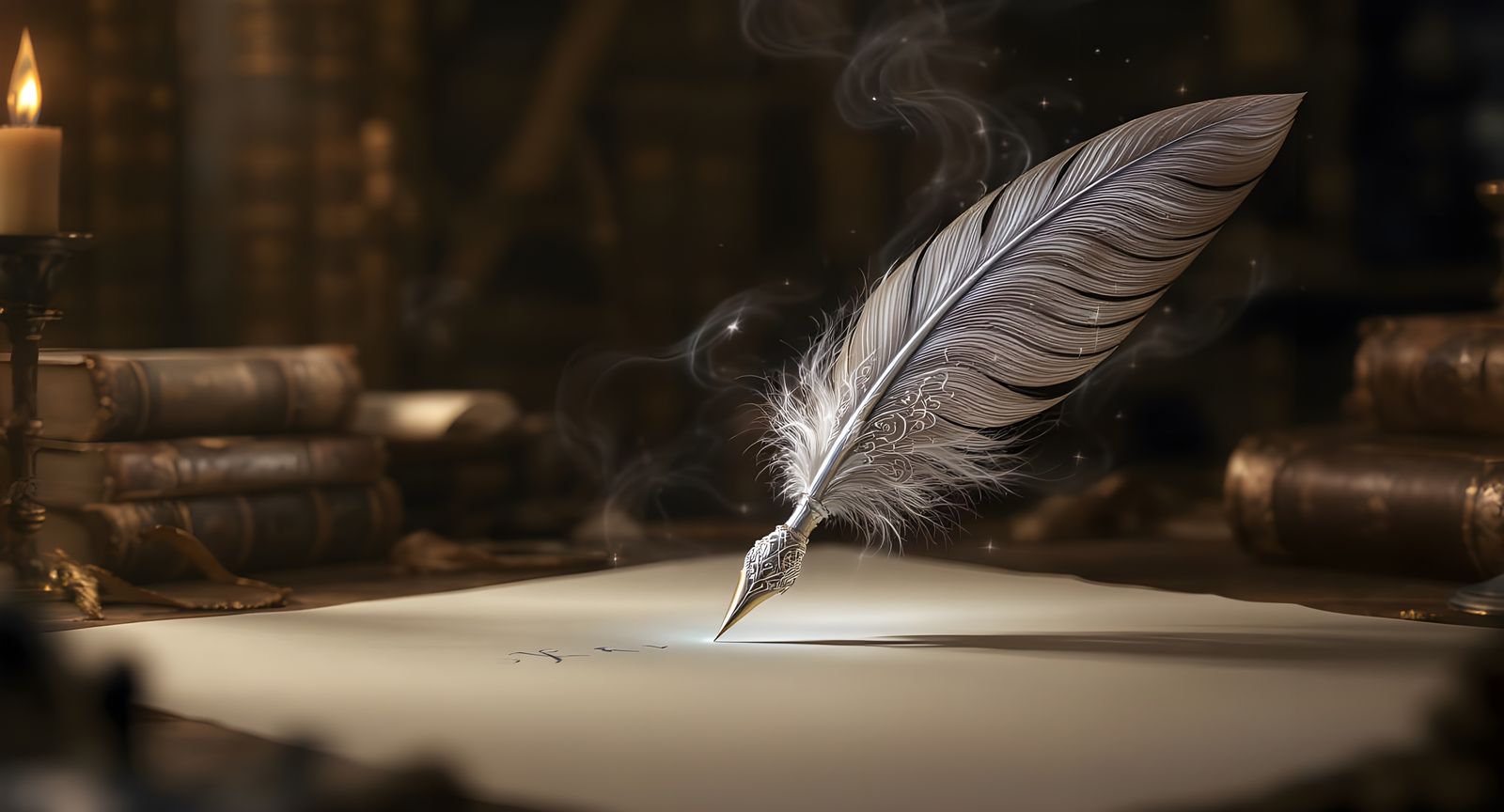 Magical Pen Writes Itself in Wizard's Lab