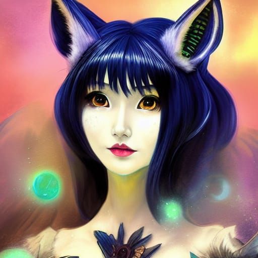 Alodia Gosiengfiao as Fox Goddess in Ukiyo-e Style