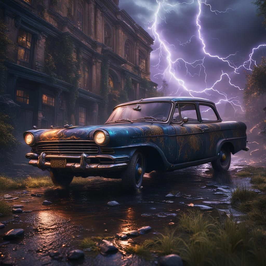 Lightning Under the Hood: Detailed Matte Painting