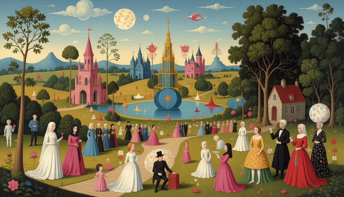 Surreal Flemish Fantasy in Ligne Claire Comic Style