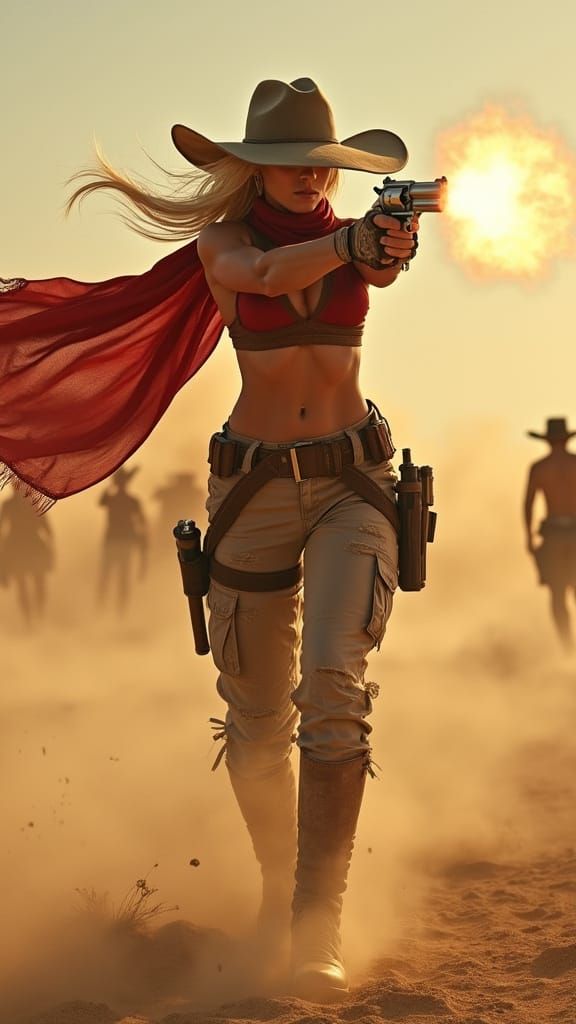 Desert Warrior Woman in Western Standoff