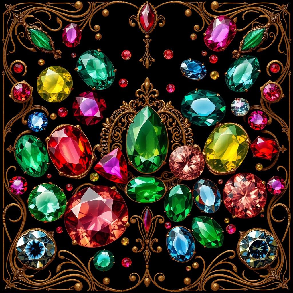 Luxurious Jewel Collection in Art Nouveau Style