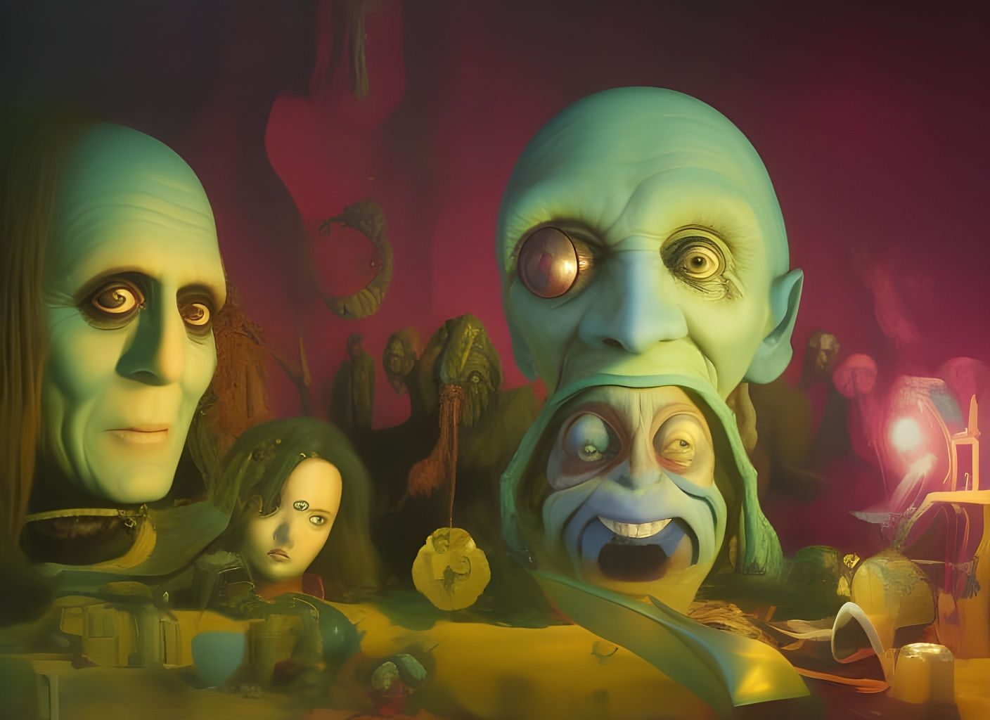 Gothic Clown Guru: A Hyperrealistic Portrait