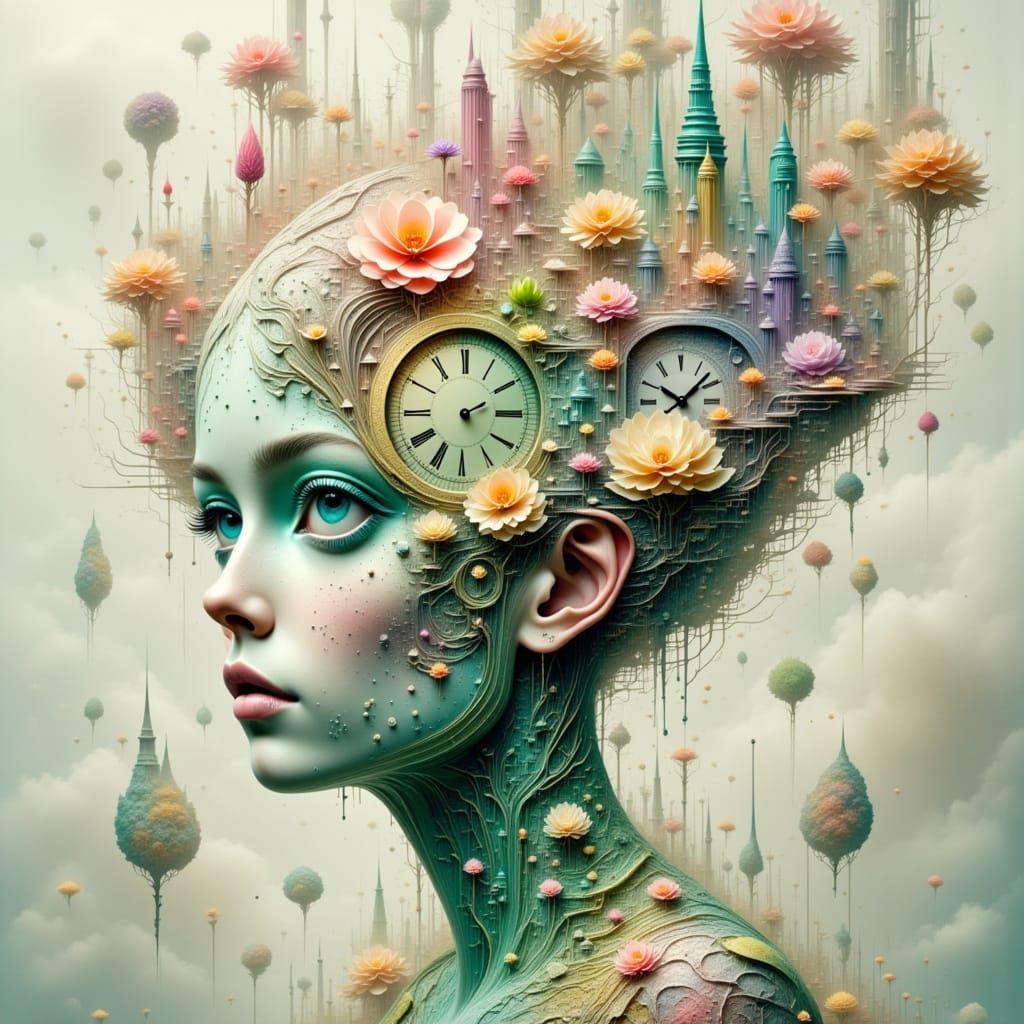 Surreal Anthropomorphic Computer Motherboard in Dalí Style