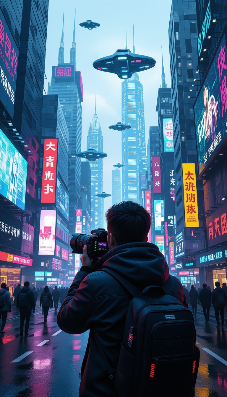 Photographer Captures Futuristic Metropolis in Cyberpunk Sty...