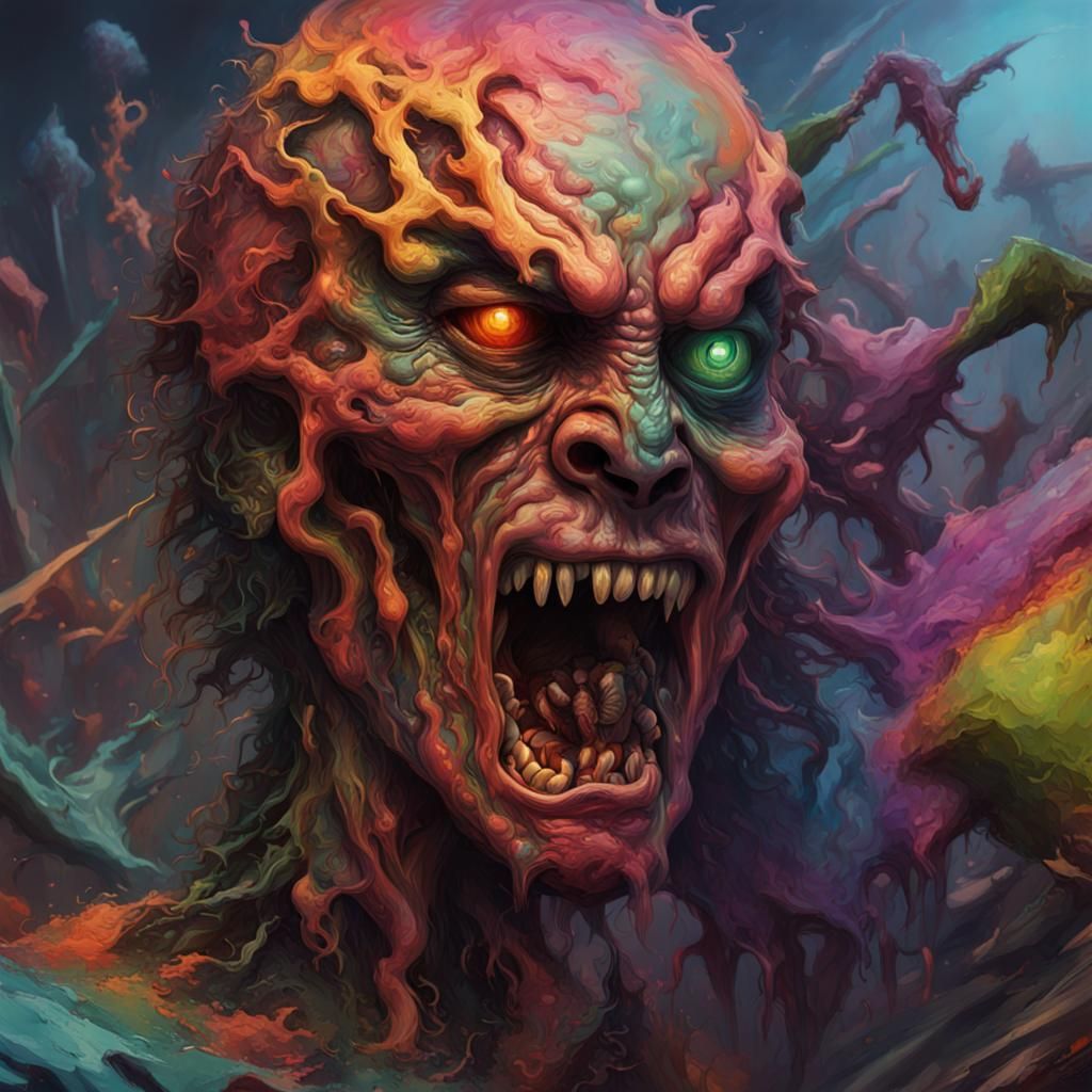 Hyperrealistic Tetrix Nightmare in Splash Art Style