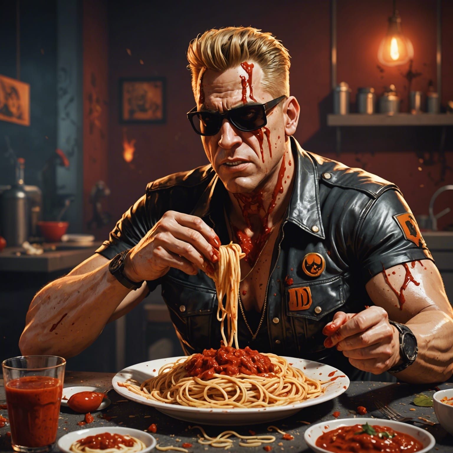 Chill! It's just spaghetti and tomato sauce...probably