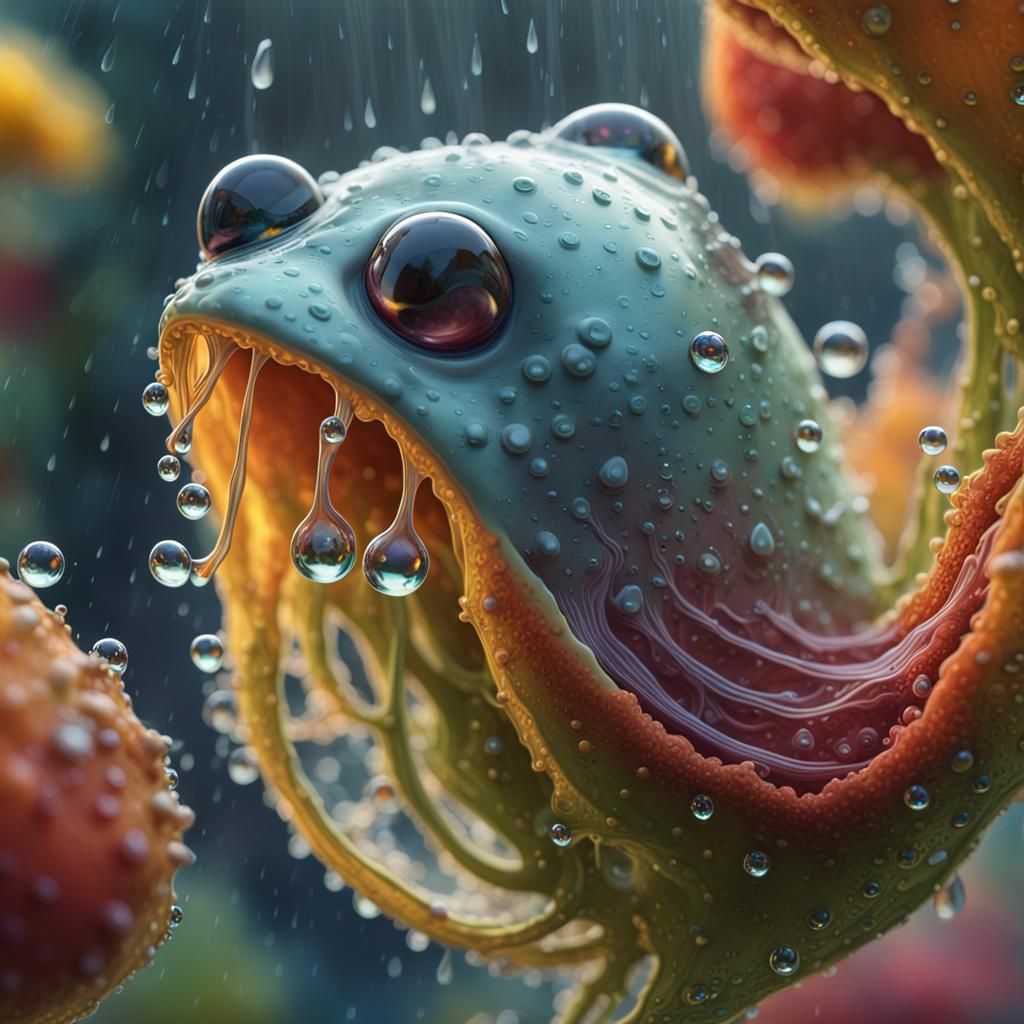 Hyperrealistic 3D Amoebas Feeding in Scandinavian Habitat