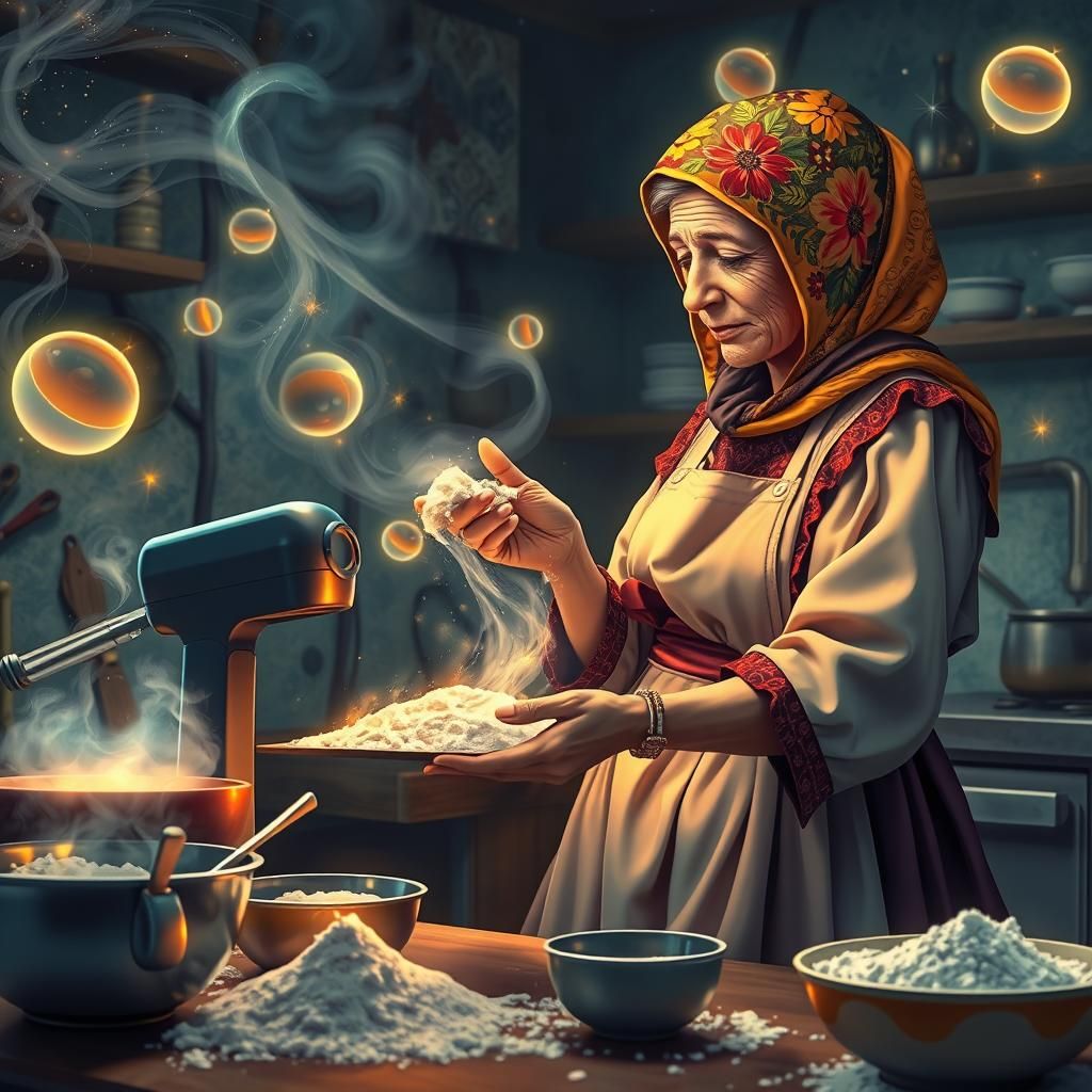 Cosmic Kitchen: Grandmother Teaches Baking in Holographic Il...