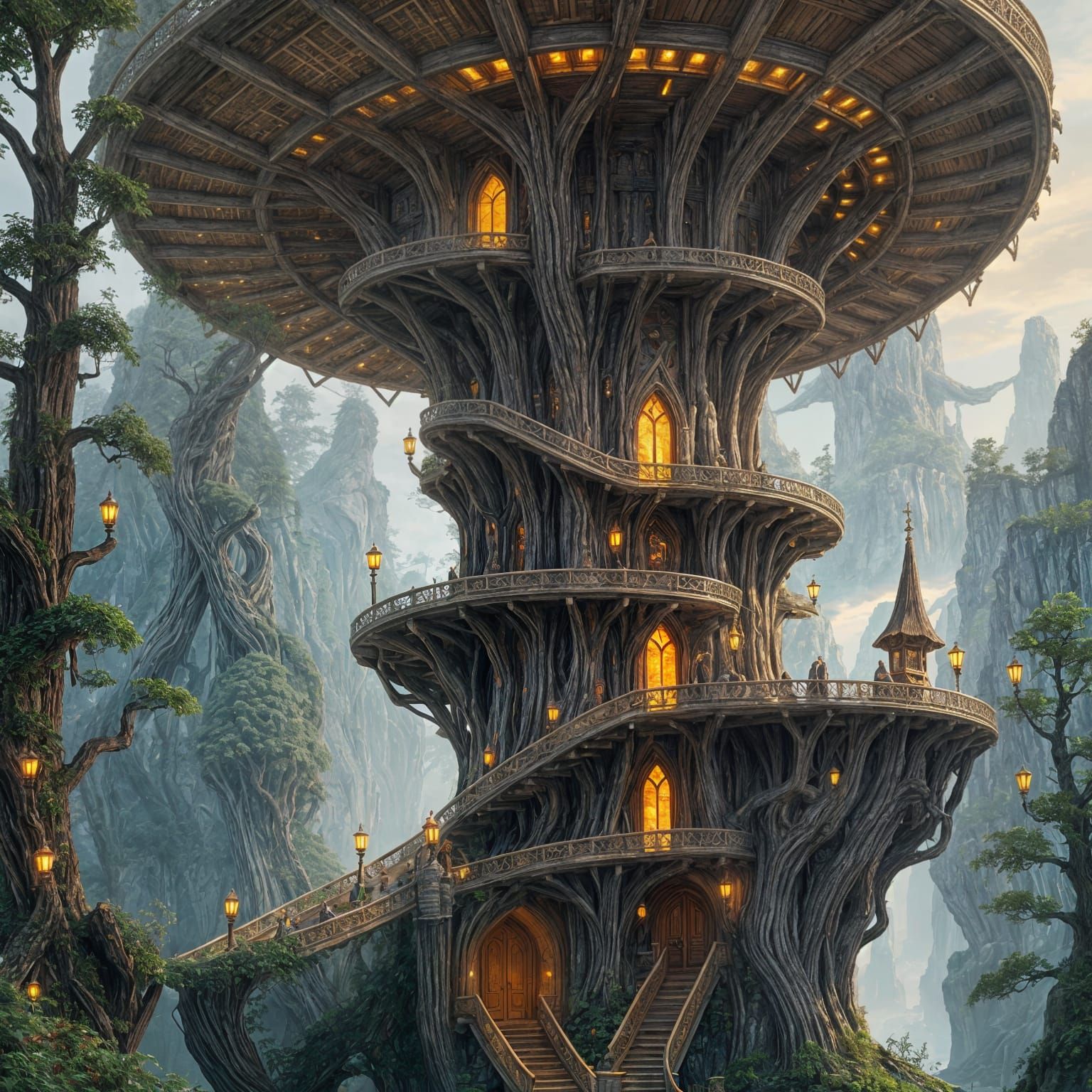 Elven Stronghold: Heartspire Tower of Living Wood