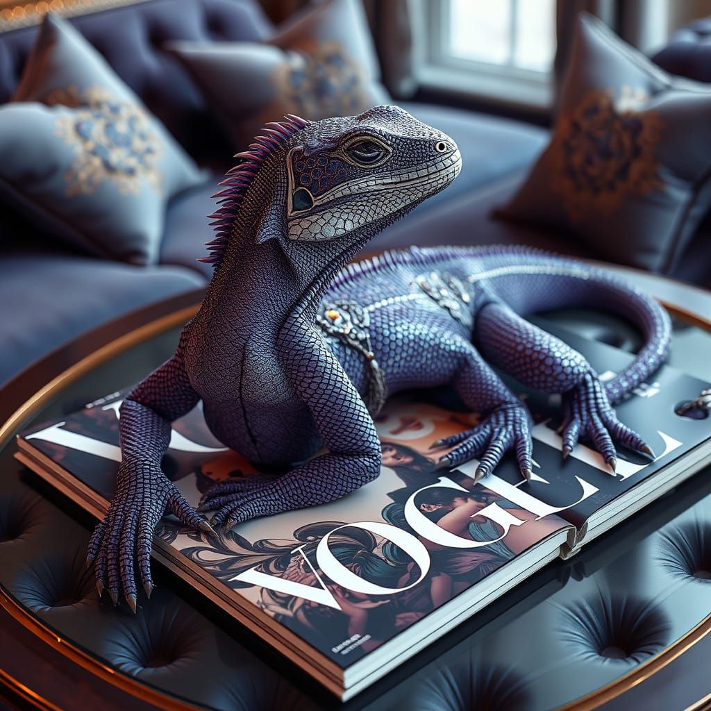 Lizard Queen in Art Deco Vogue Cover