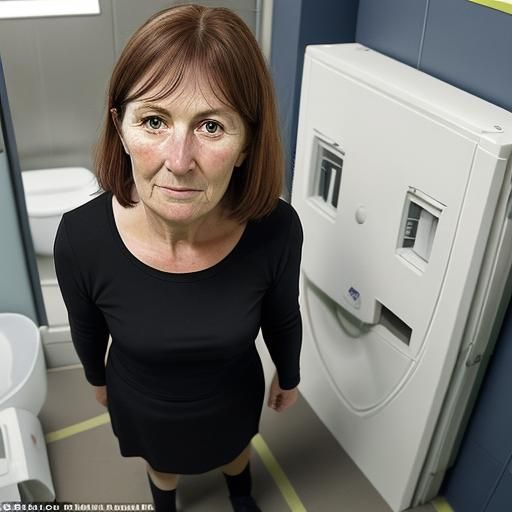 A football fan using a female loo cubicle at Swindon Town's ...