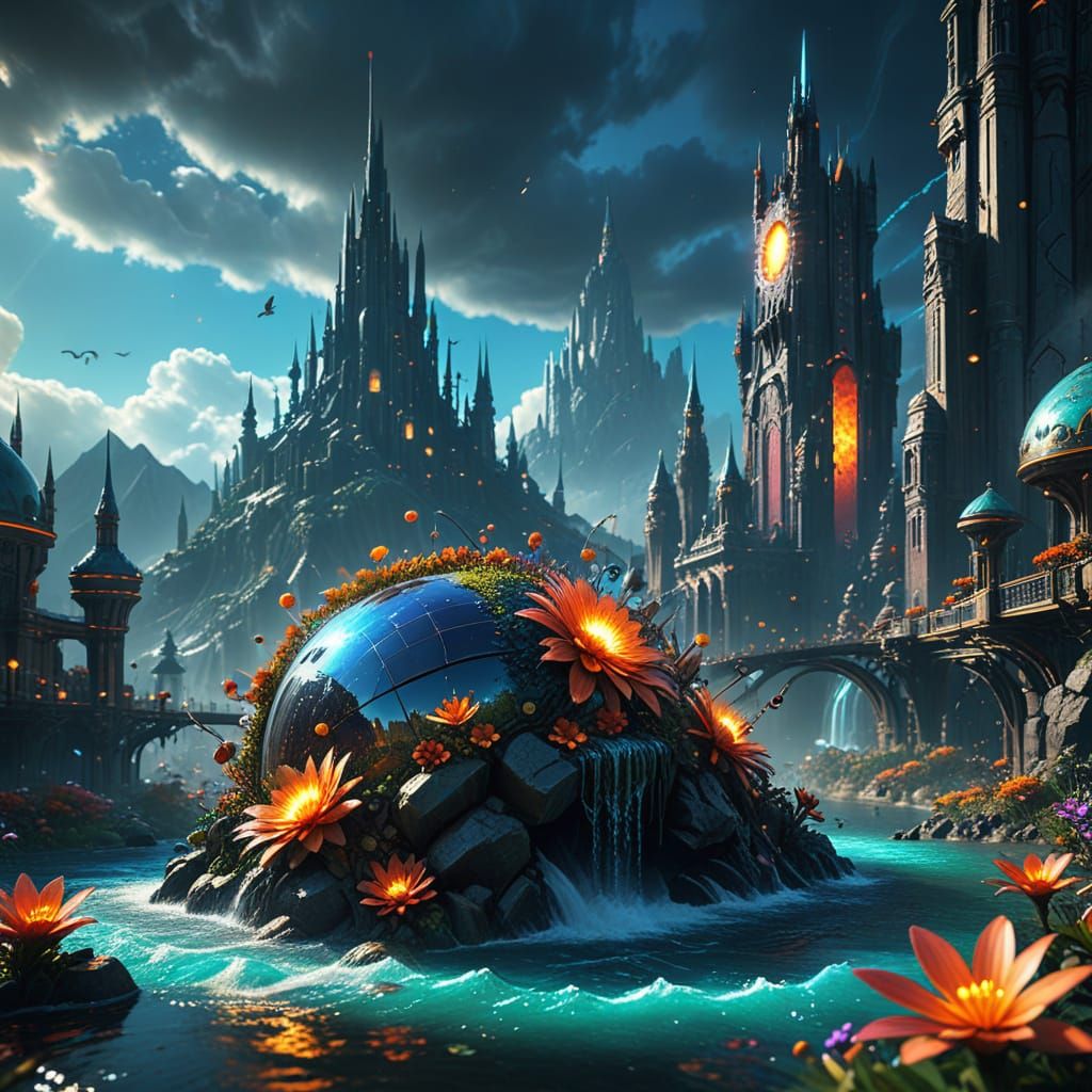 Vibrant Solarpunk Metropolis in a Futuristic Utopia