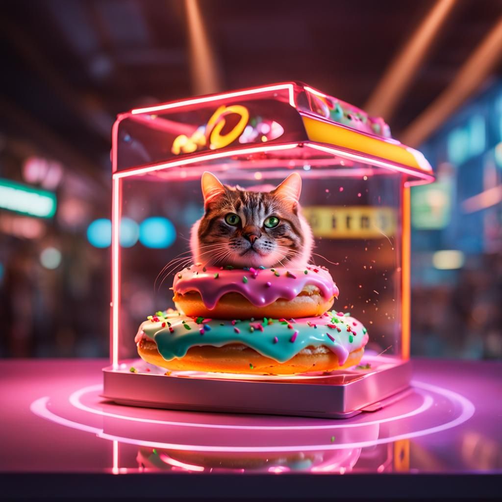 *A delicious Various types donut, floating in the air,melted...