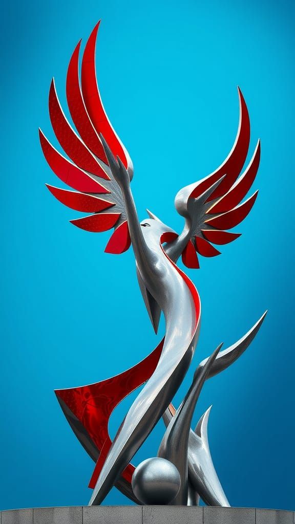 Sweeping American Freedom Sculpture in Star-Spangled Colors