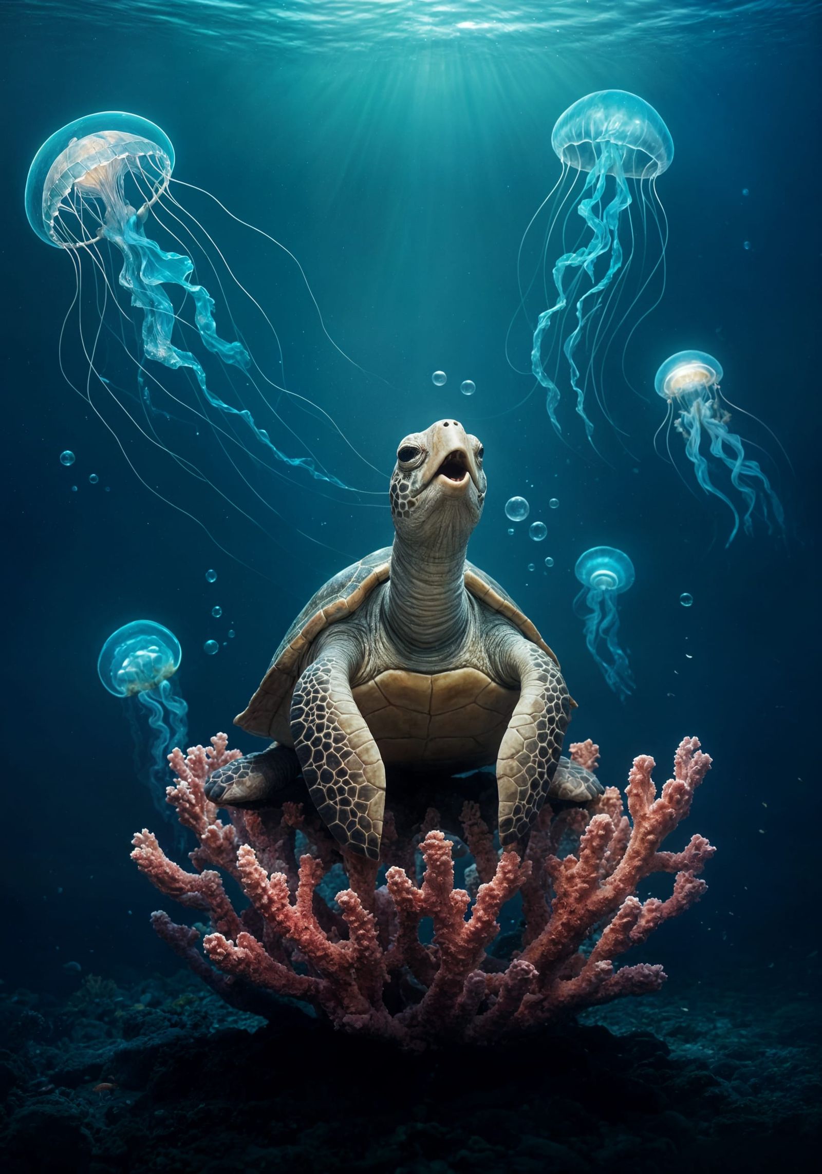 Ancient Sea Turtle's Underwater Aria
