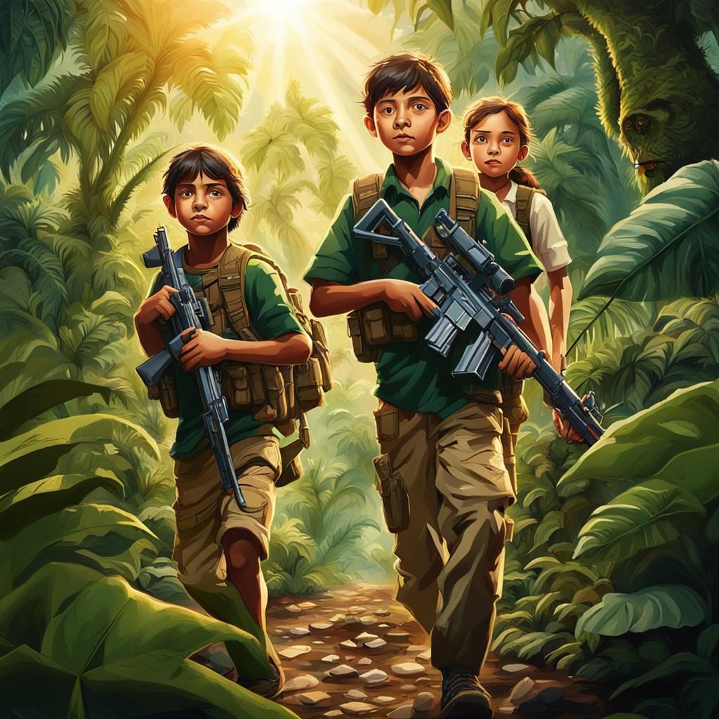 Jungle Adventure: Siblings on a Thrilling Expedition