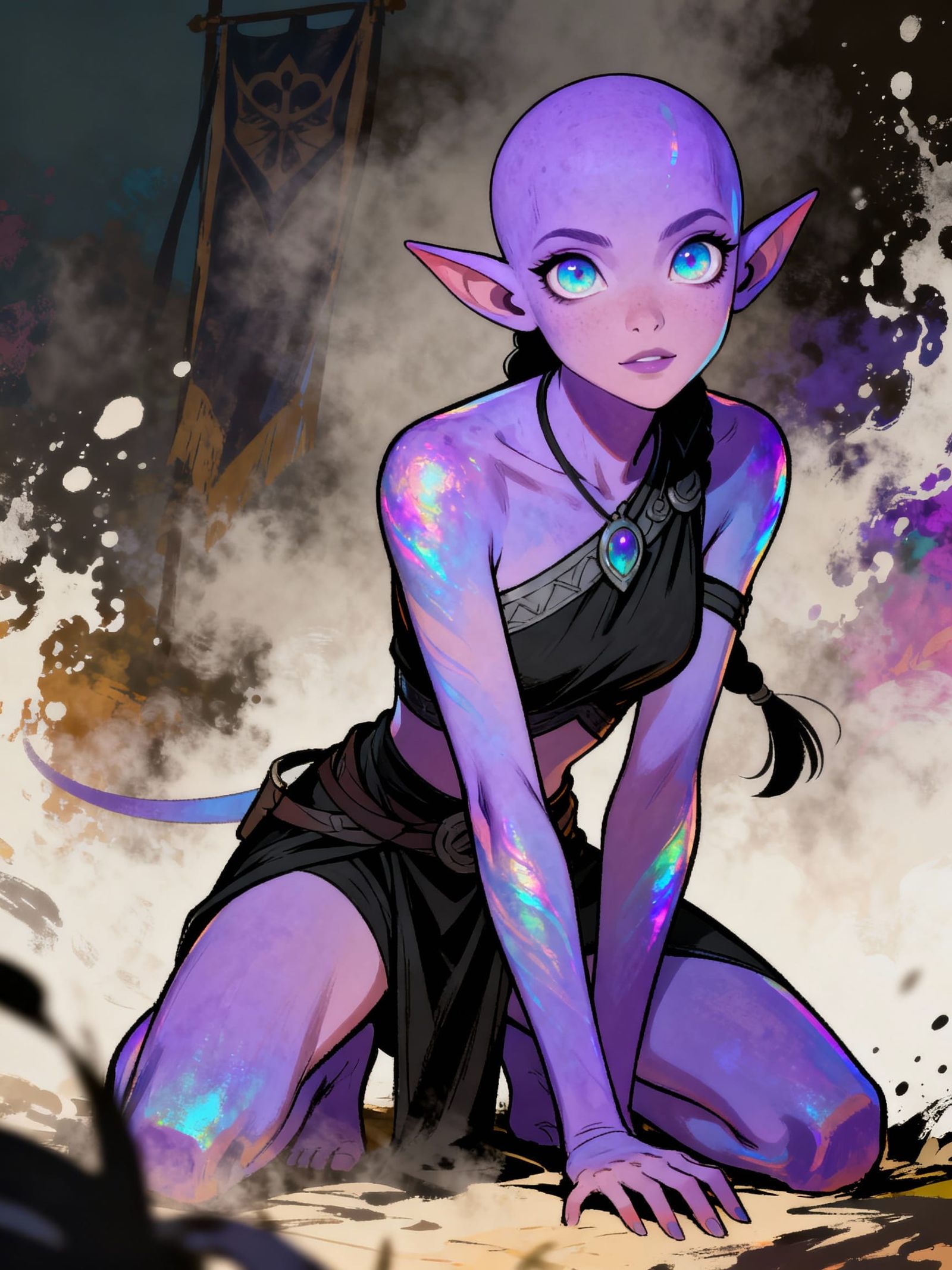 medium distance, ultra wide-angle, storytelling, full body p...