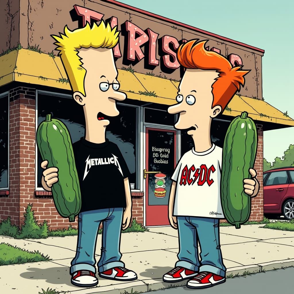 Beavis and Butthead with Pickles, Comic Art Style