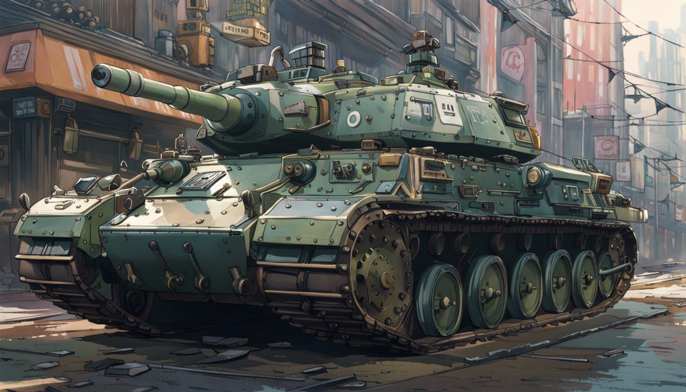 Anime Dieselpunk Tank in Pastel Colors