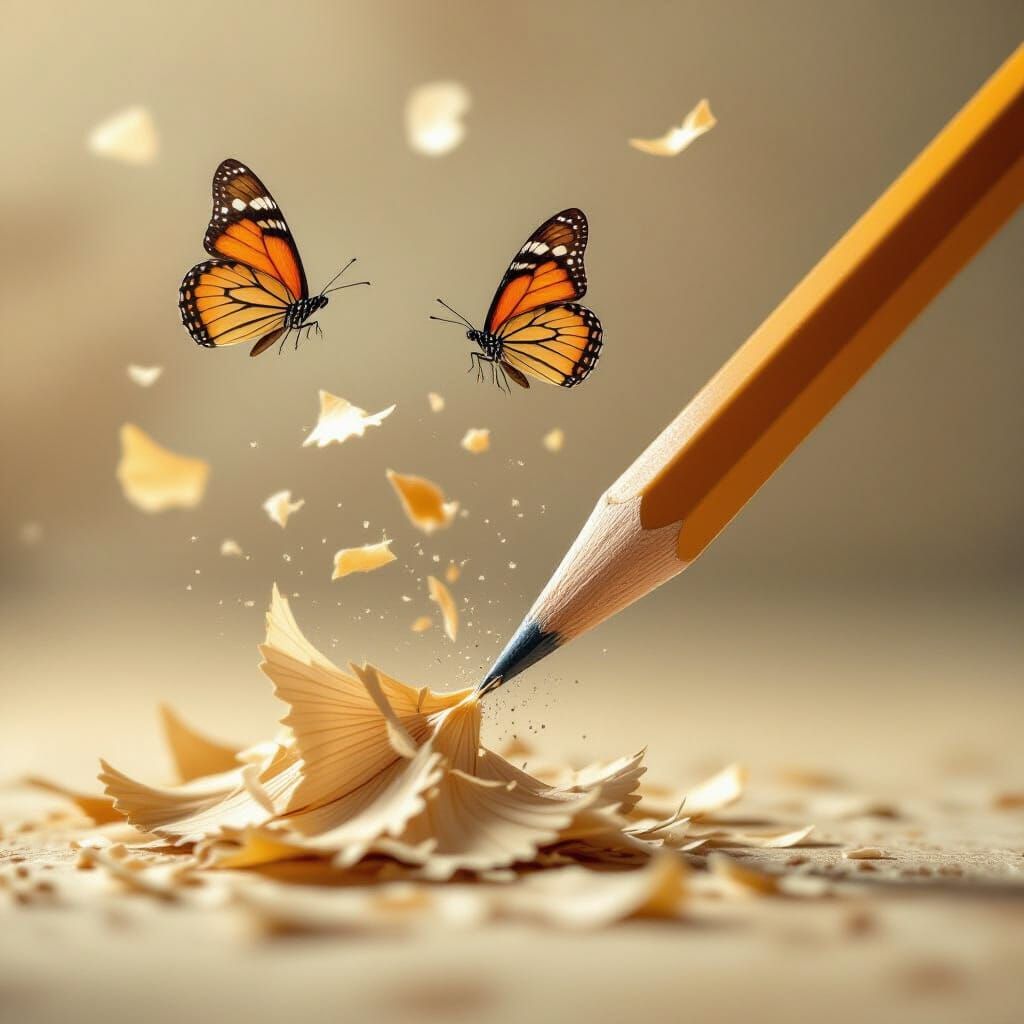 Pencil Shavings Transform into Butterflies in Solitude