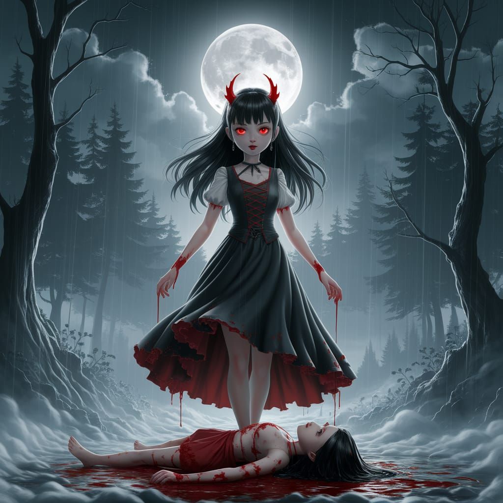 dark fantasy, dynamic lighting, Hyper-realistic, eerie scene...