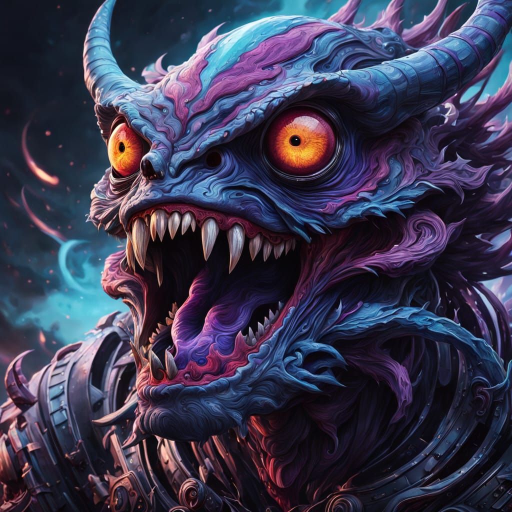 Hyperrealistic Demonic Entity in Mid-Shot