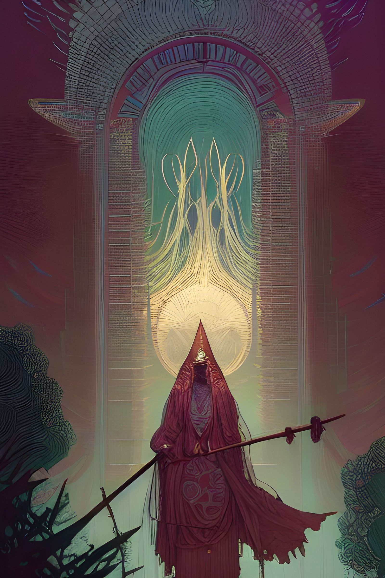 Detailed Priestess Concept Art in Romantic Style