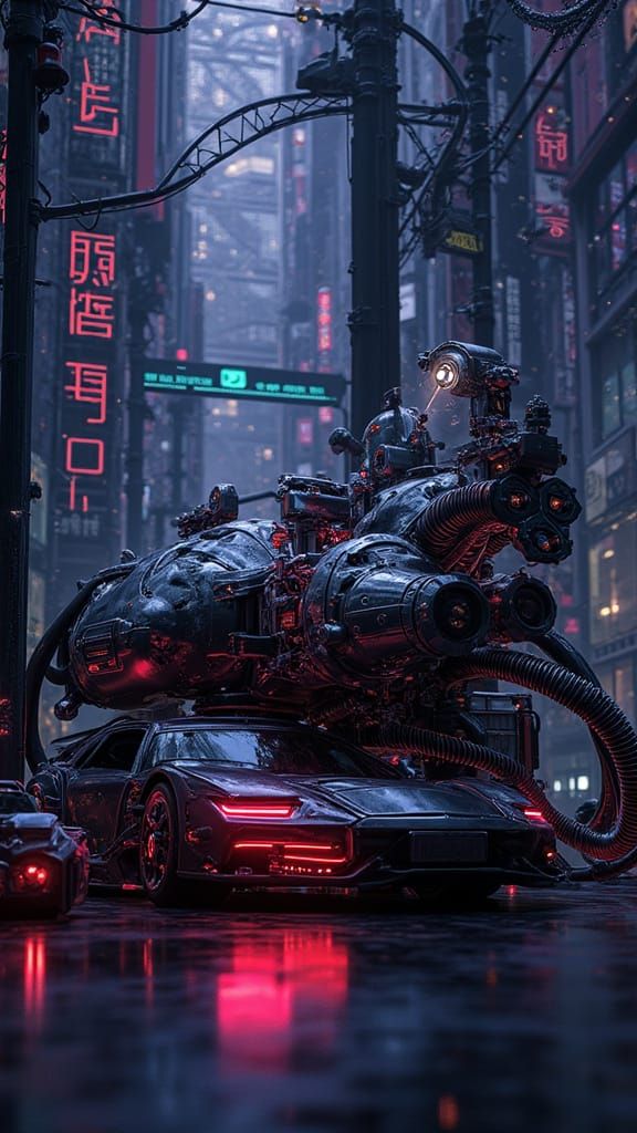 Futuristic Mind Blower 290 Illustration in Cyberpunk Style