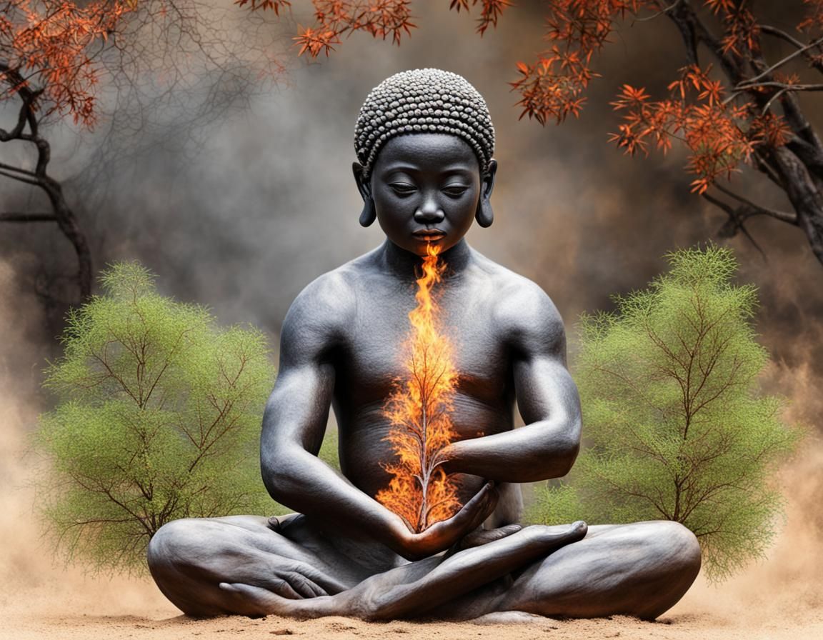 African Art Wall Decor: Peaceful Zen Photo