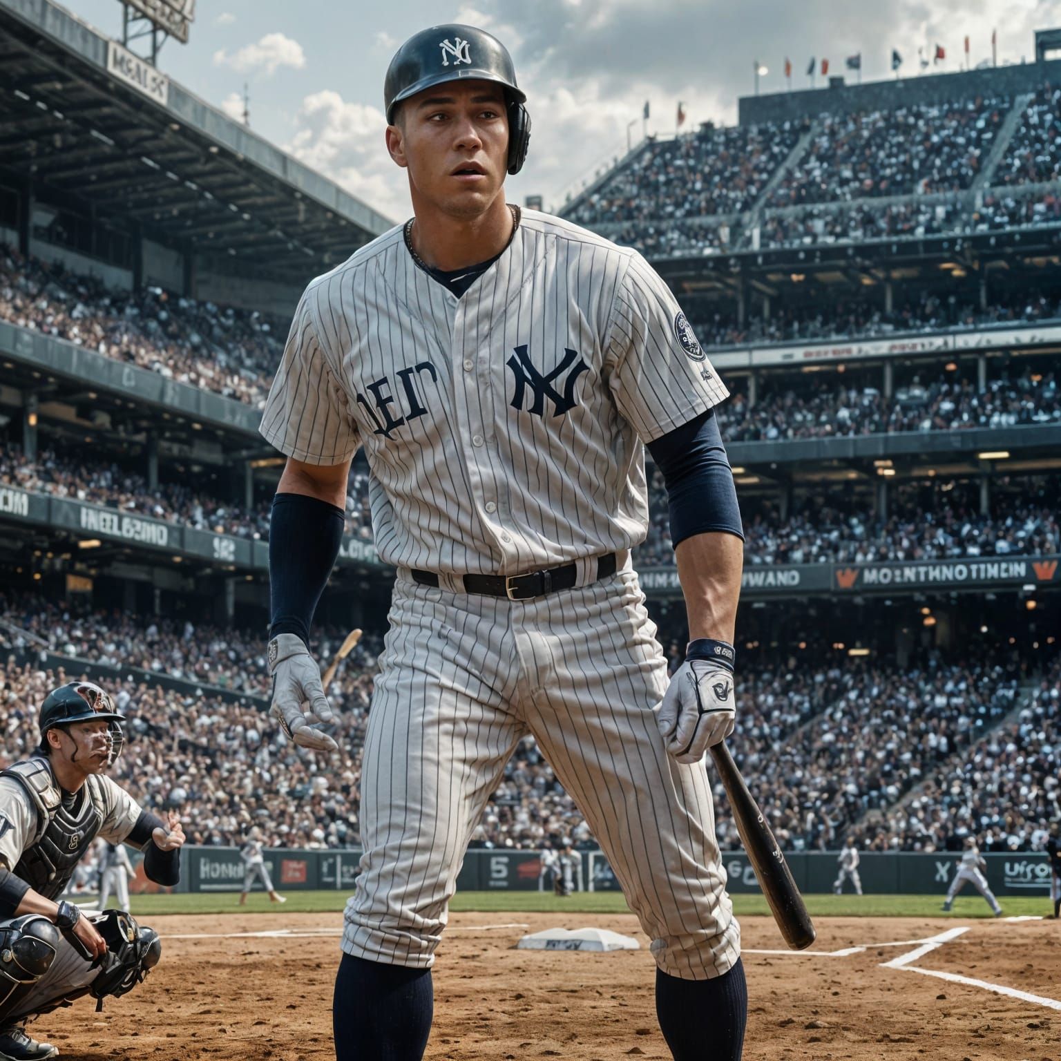 Aaron Judge Crying as Rivals Laugh, Digital Painting