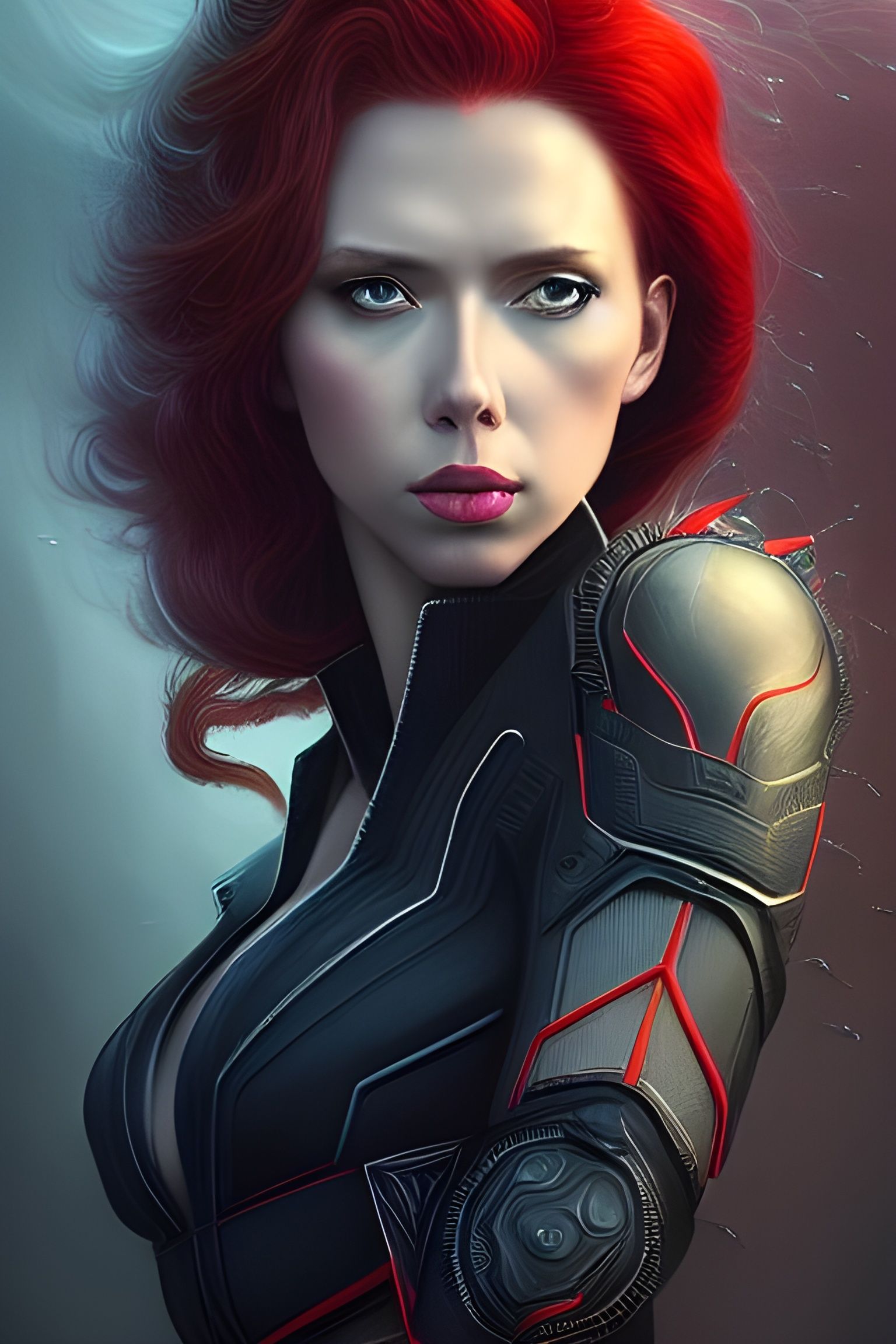 Hyperdetailed Portrait of Black Widow in Fantasy Art Style