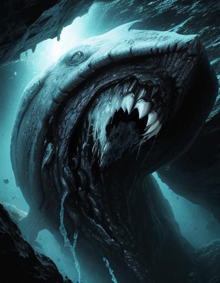 Eldritch Sea Monster Emerges: A Cosmic Horror Close-Up
