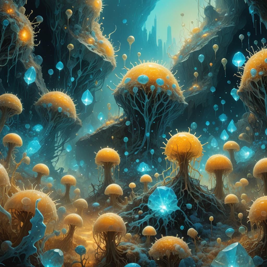 Microscopic Battle in a Crystalline Fantasy World