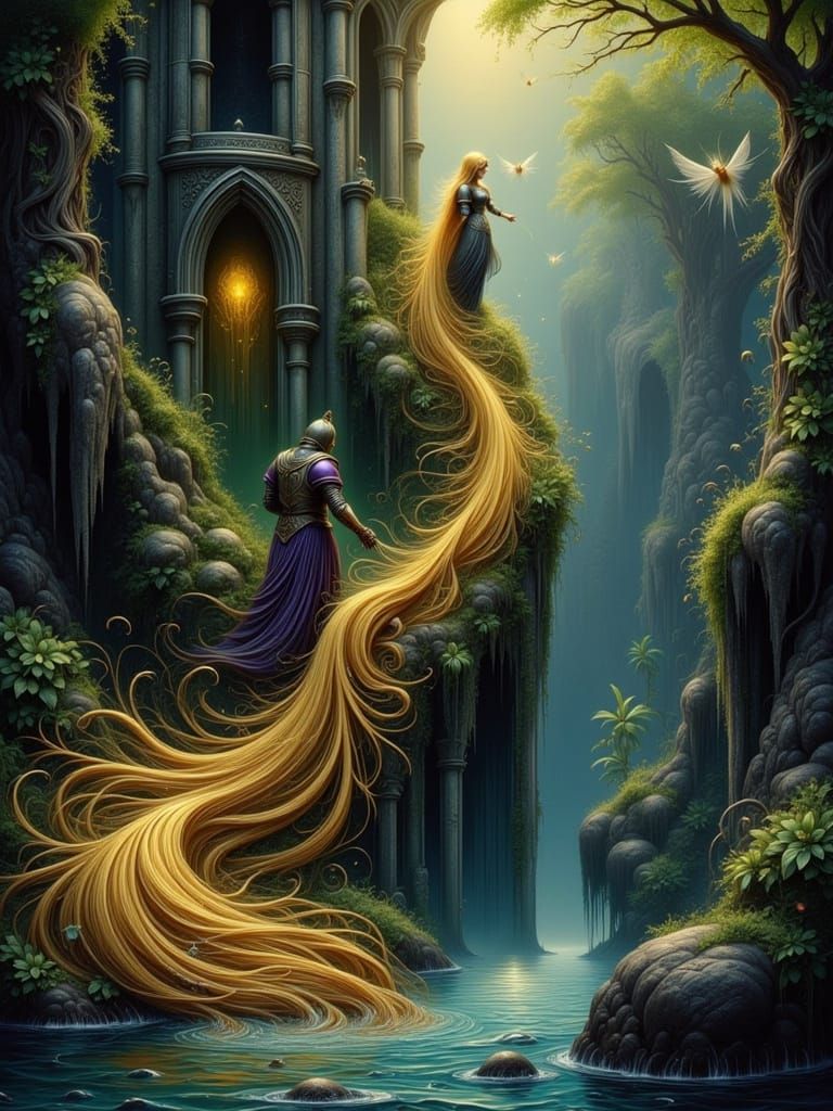 Shining Knight Climbs Tower to Rescue Rapunzel in Dreamlike ...