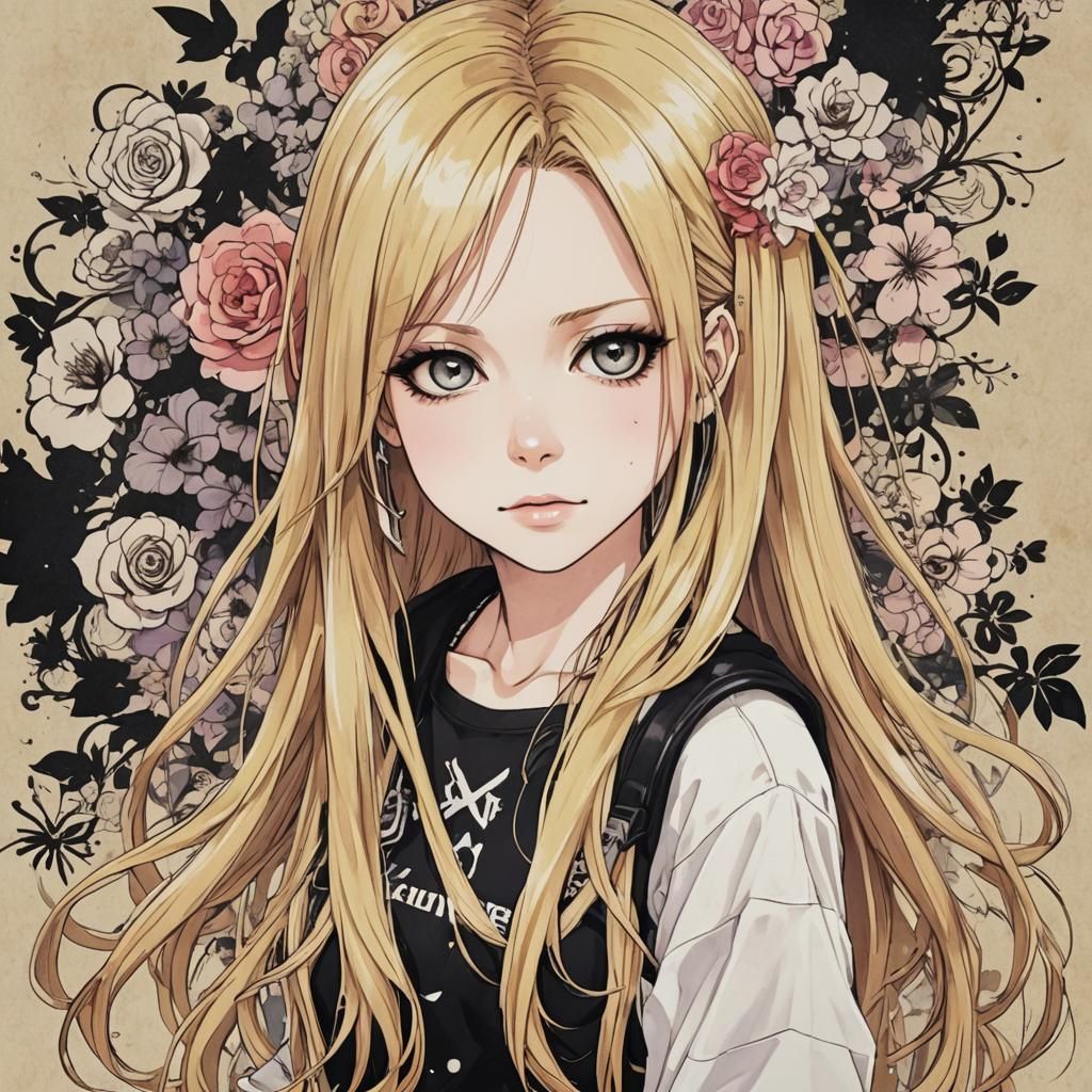 Anime Style Portrait of Young Woman