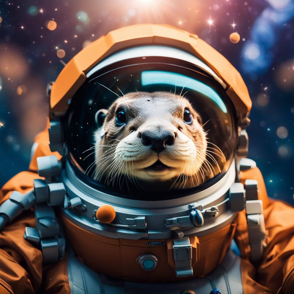 Otter in Space Suit Captured with Bokeh