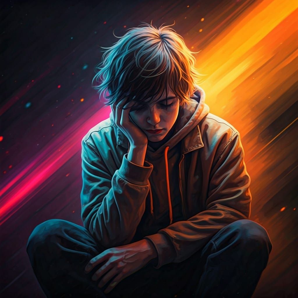 Surreal Distorted Figure in Dystopian Dreamscape