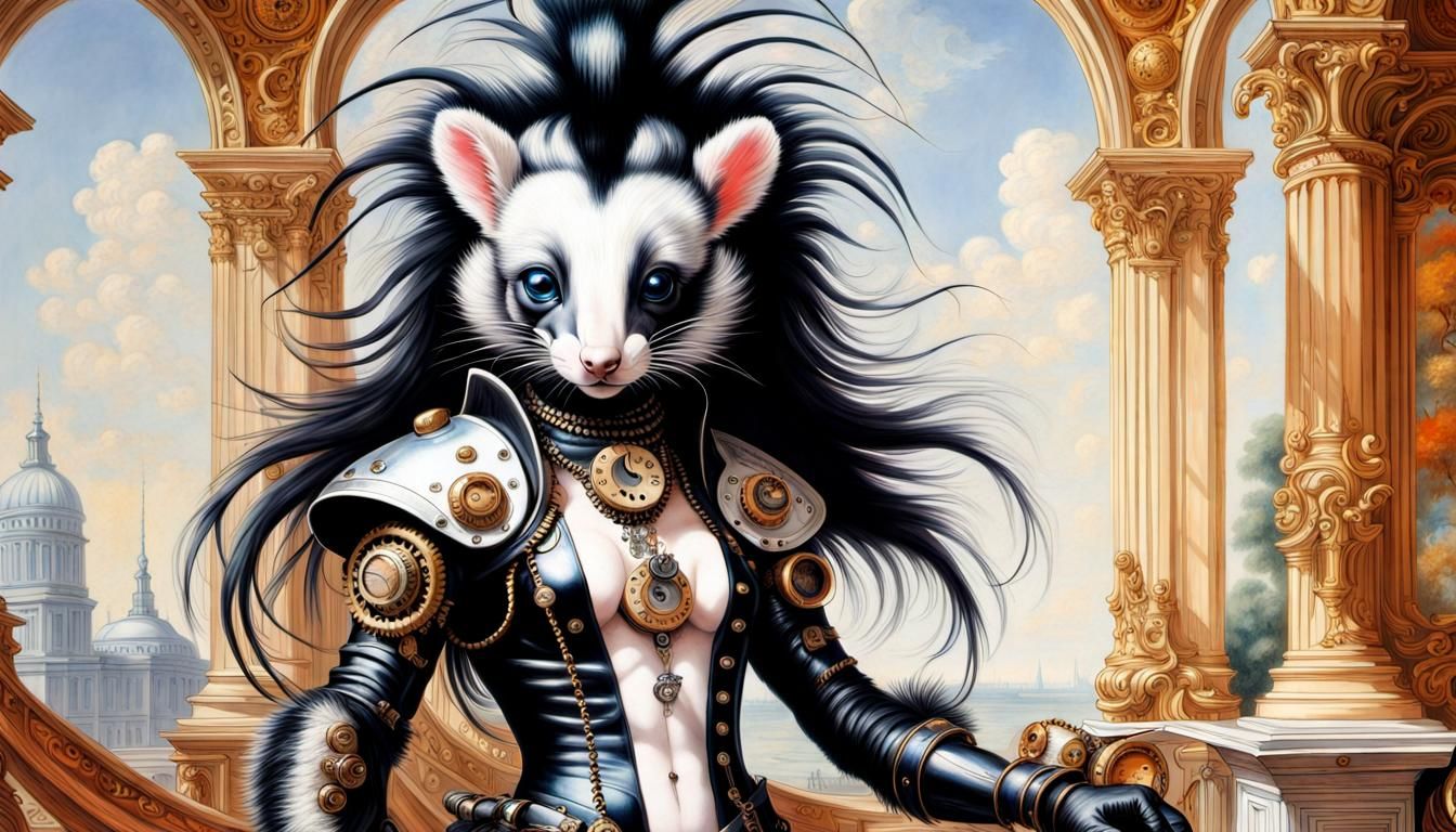Steampunk Skunk: Baroque Cyborg in Versailles